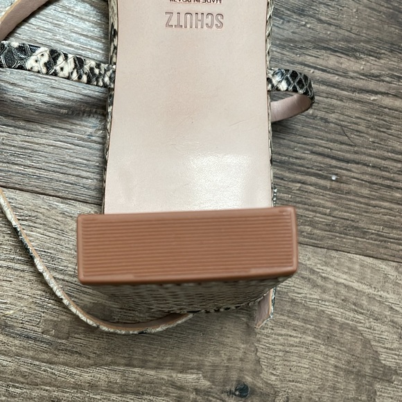 Schutz Amaia Block Heel Strappy Slingback Sandals - Snake Print - Size 8.5 - Picture 8 of 10